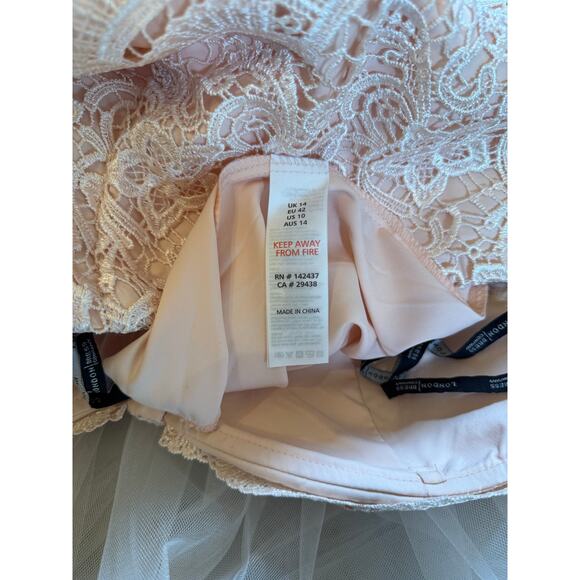NWT London Dress Co. Peach Lace Homecoming Dress - Size 10 - Picture 7 of 10